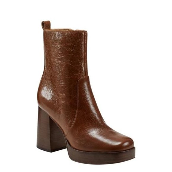 Marc Fisher Marysa Block Heel Platform Bootie in Medium Natural - Picture 3 of 8